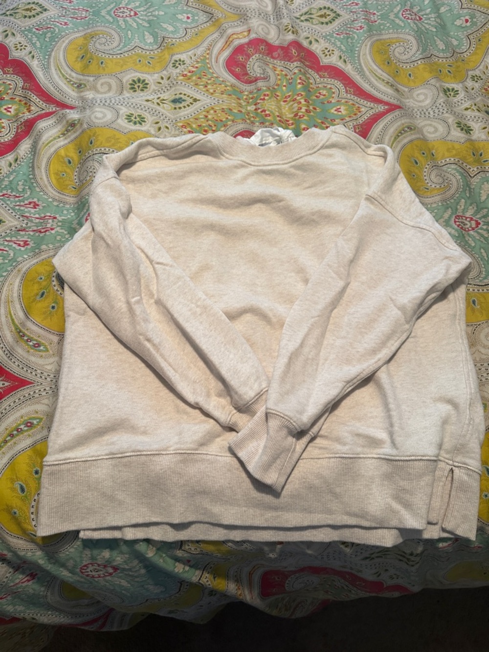 aerie Lightweight Crewneck Sweater in Oatmeal